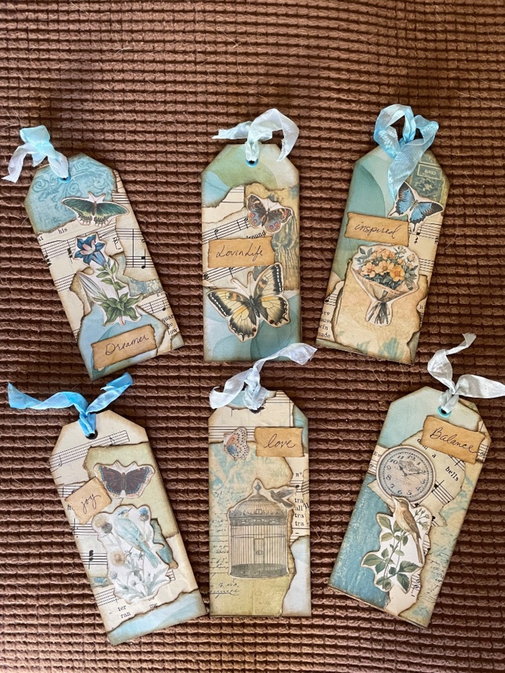 PRICE DROP! Handmade Tags For Special Gifts, Junk Journals, Collages- Set of 6